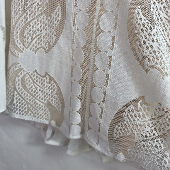 BCBGMAXAZRIA lace V neck Bell sleeves blouse - Picture 6 of 11